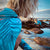 Turquoise Sunrise Long Sleeve Back Zip One-Piece Swimsuit